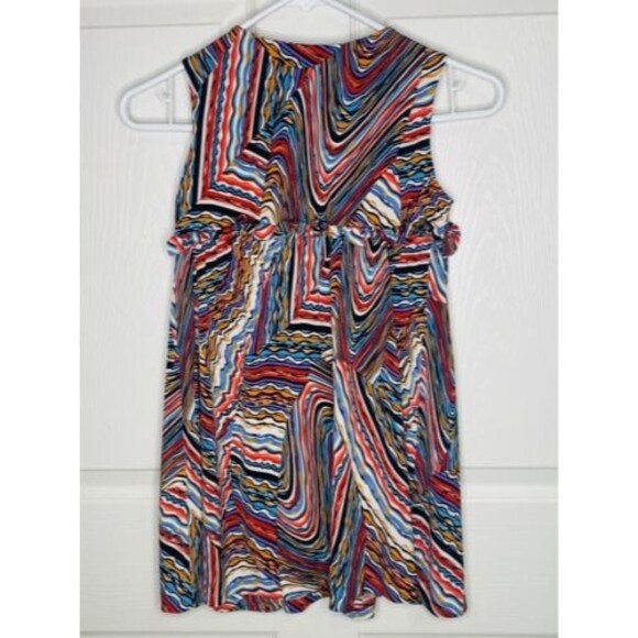 Neiman Marcus Helena Dress Girls Size 6X Multicolor Paint Splatter Striped - Picture 2 of 7